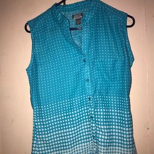 Blue White Polkadot Blouse